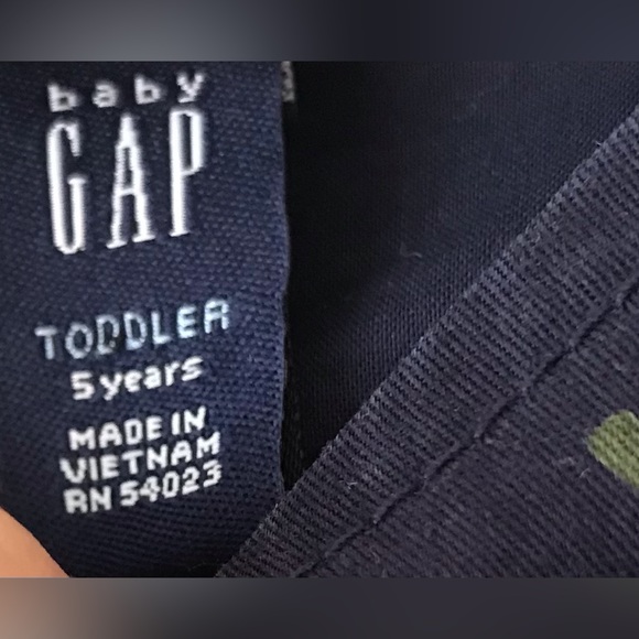 Baby Gap size 5 100% cotton Navy blue with red apples dress in GUC (slight fade) - Picture 5 of 5